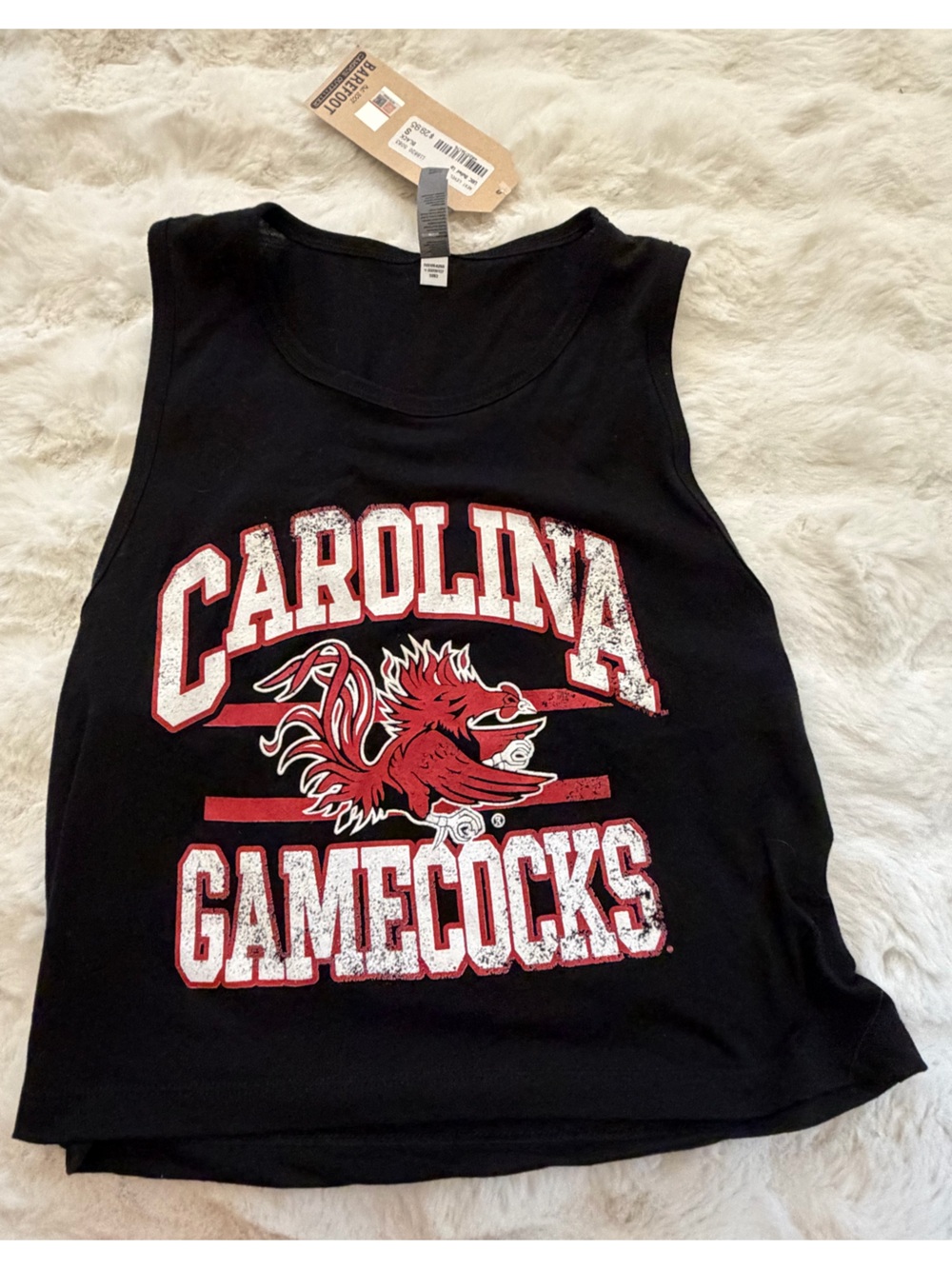 Next Level Apparel Black Tank Top with Red Carolina Gamecocks Graphic